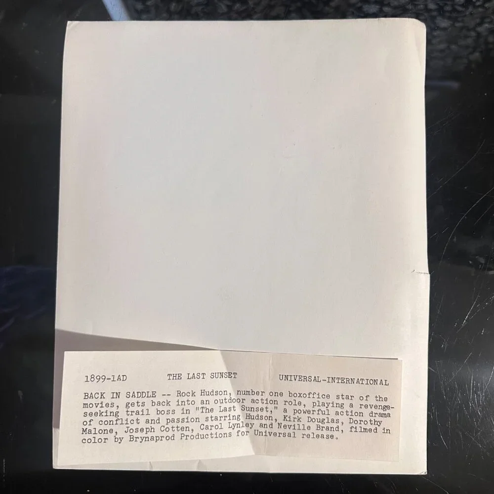 Vintage 1961 "The Last Sunset" Rock Hudson Black & White Headshot Universal Inte - Picture 5 of 13